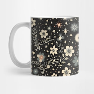 Black and Beige Floral Mug